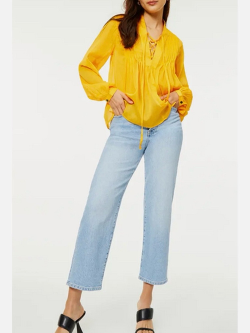 Rag & Bone yellow silk top. - Picture 11 of 11